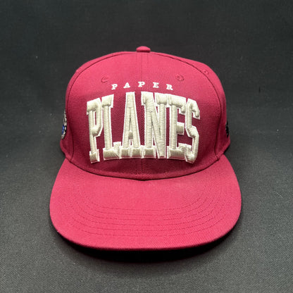 Paper Planes “PLANES” Burgundy Fitted Hat 7 1/2 Streetwear Roc Nation Cap