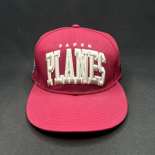 Paper Planes “PLANES” Burgundy Fitted Hat 7 1/2 Streetwear Roc Nation Cap