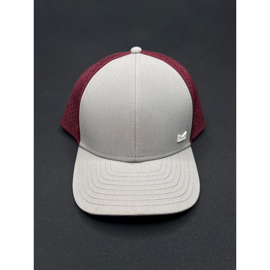 Melin A-Game Hydro Performance Hat – Grey & Maroon Water-Resistant Snapback (Designed in California)