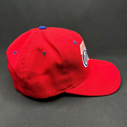 Vintage Starter LA Clippers Snapback Hat Red Script Logo NBA Fitted Hat