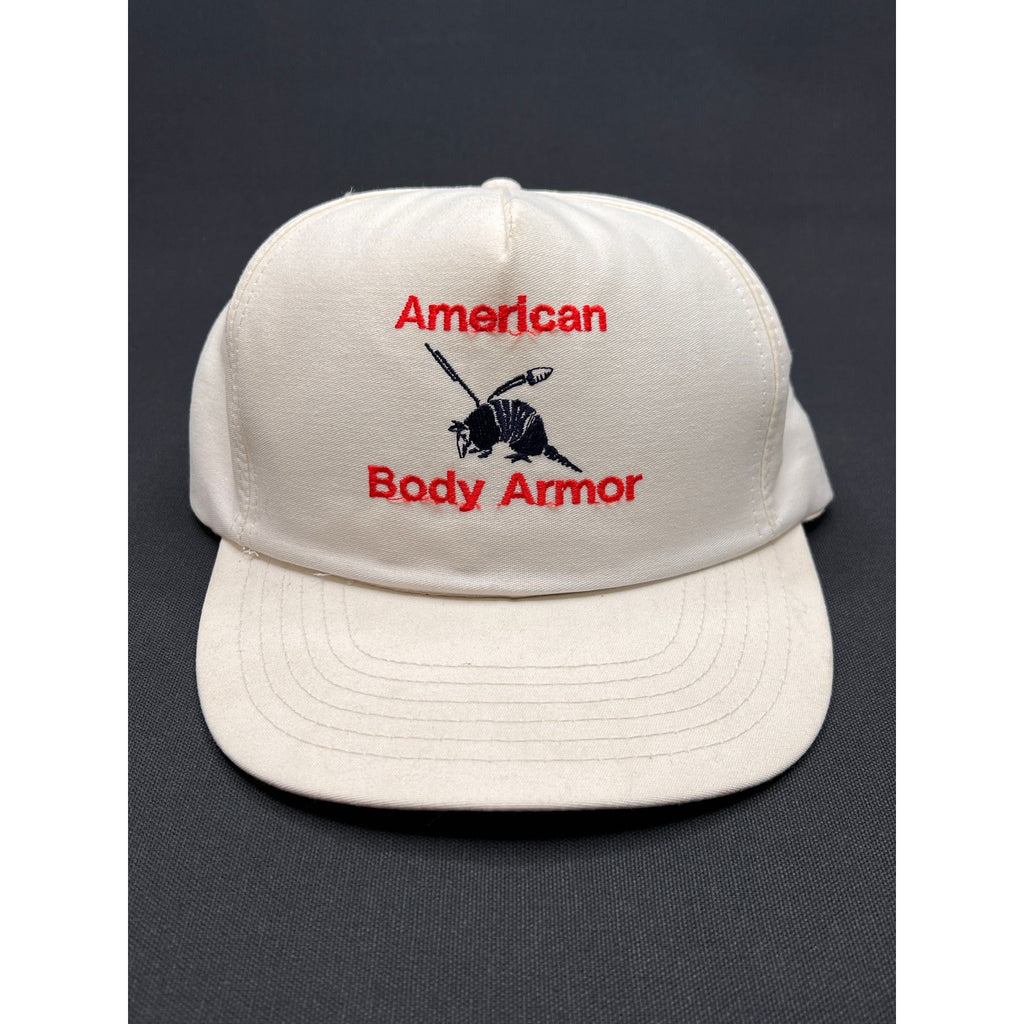 Vintage American Body Armor White Snapback Hat – Made in USA