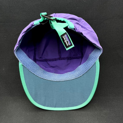 Patagonia USA Made Purple Teal Strapback Hat Retro Outdoor Hiking Cap Medium