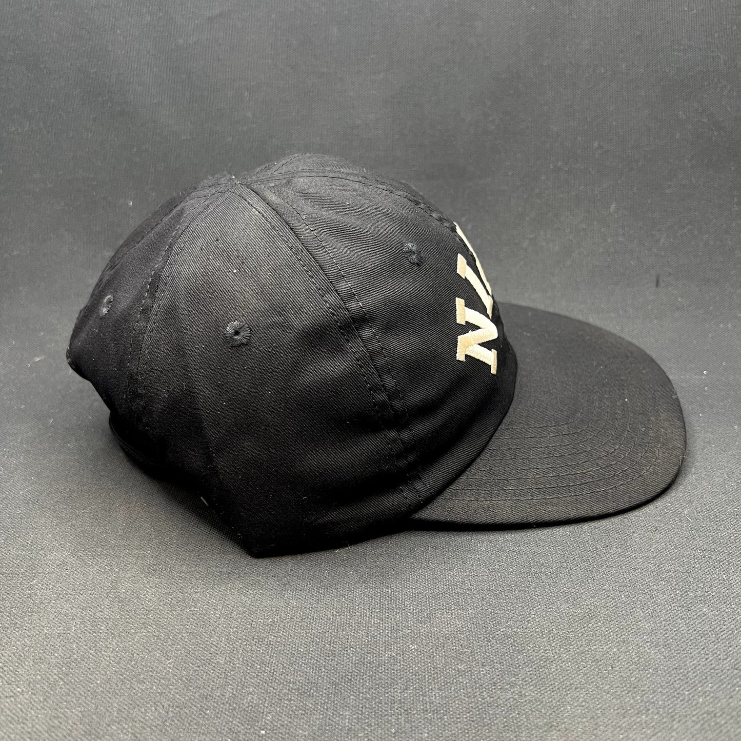 Vintage Nike Arch Spellout Strapback Hat Black Green Undervisor Taiwan 80s 90s