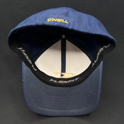 Y2K O’Neill Wave Logo Flexfit Hat Blue White L/XL Surf Cap Oneil