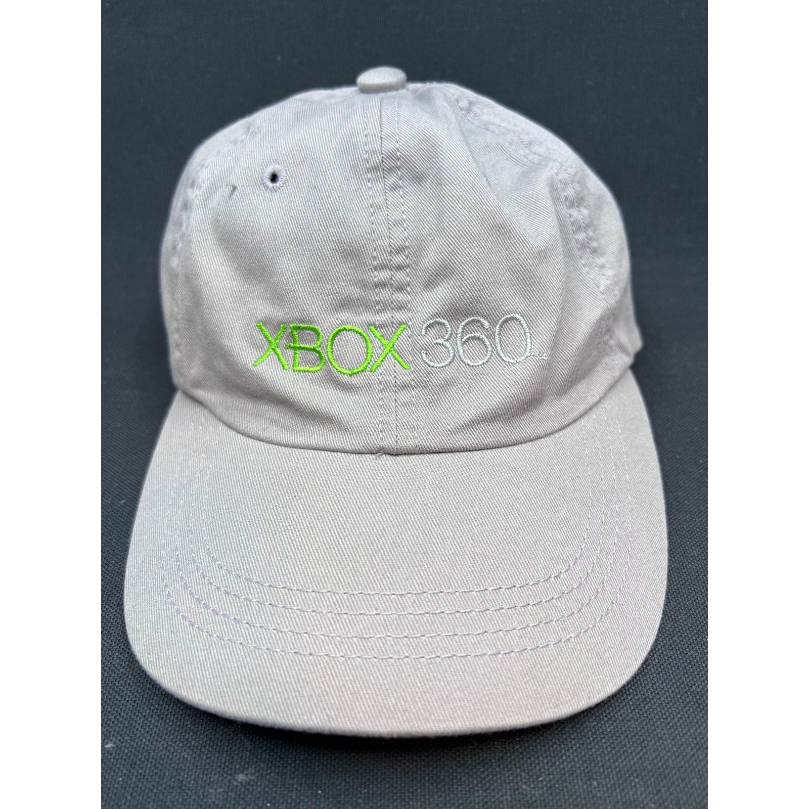 Vintage Xbox 360 Promo Hat Official Microsoft Strapback Gray Dad Cap Black Brim