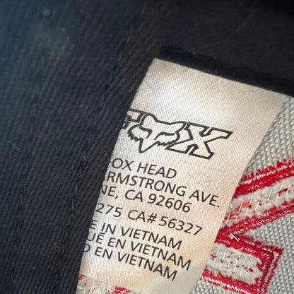 Fox Racing Snapback Hat Black Red Logo Flat Bill Cap OSFA