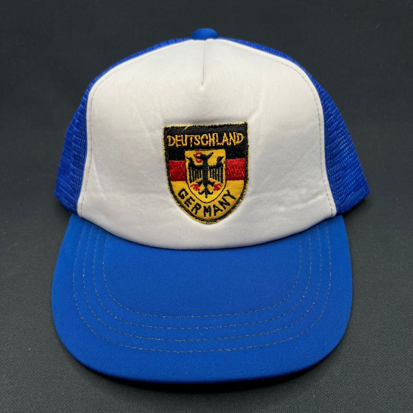 Vintage Germany Deutschland Trucker Hat Crest Patch Mesh Snapback