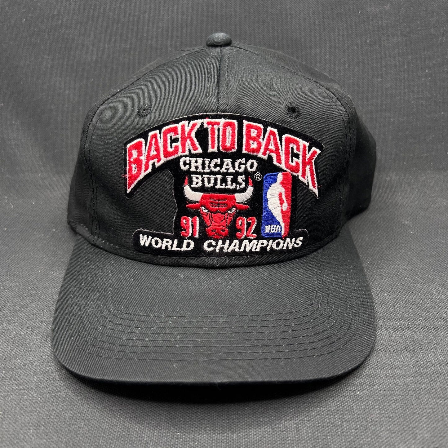 1992 Chicago Bulls Back-to-Back Champions Snapback Signed Stacey King