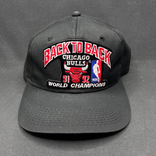 1992 Chicago Bulls Back-to-Back Champions Snapback Signed Stacey King