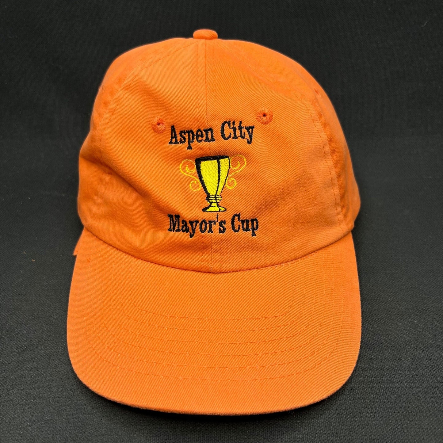 Aspen City Mayor’s Cup Strapback Hat Golf Tournament Orange Dad Cap