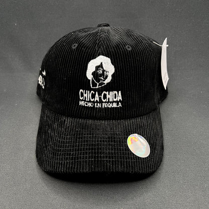 Chica~Chida Hecho en Tequila Black Corduroy Strapback Hat KBETHOS Classics NWT