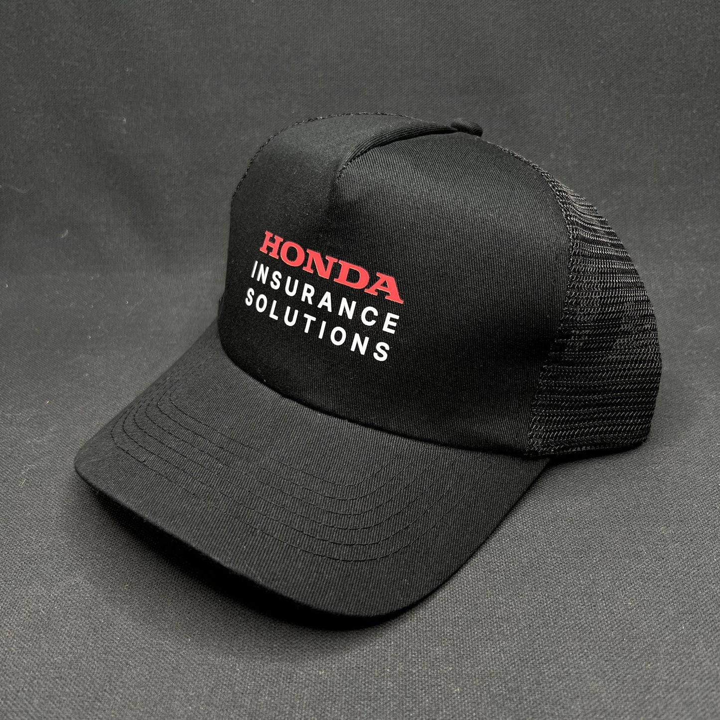 Honda Insurance Solutions Black Mesh Snapback Trucker Hat