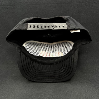 Vintage 90s NBC News Snapback Hat Made in USA C&R Sportswear Black Cap