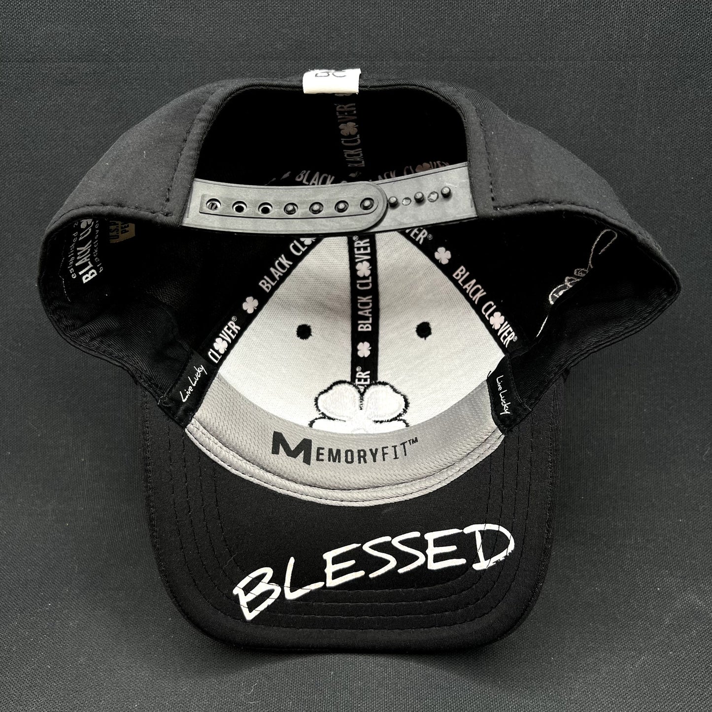 Black Clover Tony Robbins Blessed 2024 Snapback Hat Black Golf Cap