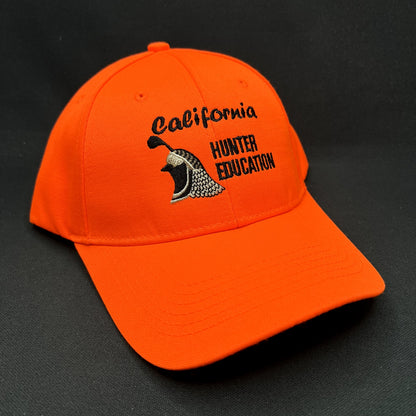 California Hunter Education Blaze Orange Hunting Safety Cap Hat