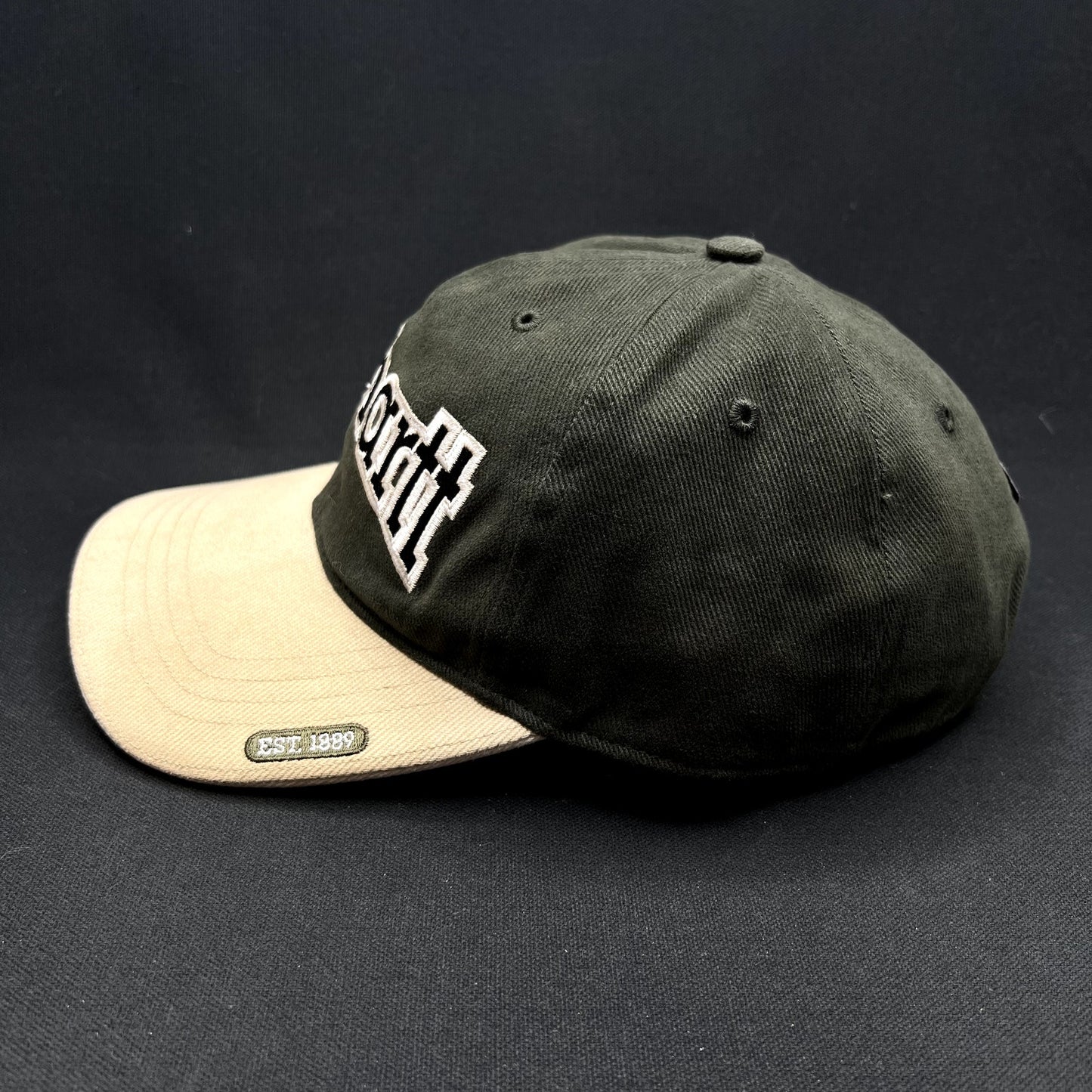 Carhartt Two-Tone Black Khaki Strapback Hat Embroidered Logo Cap