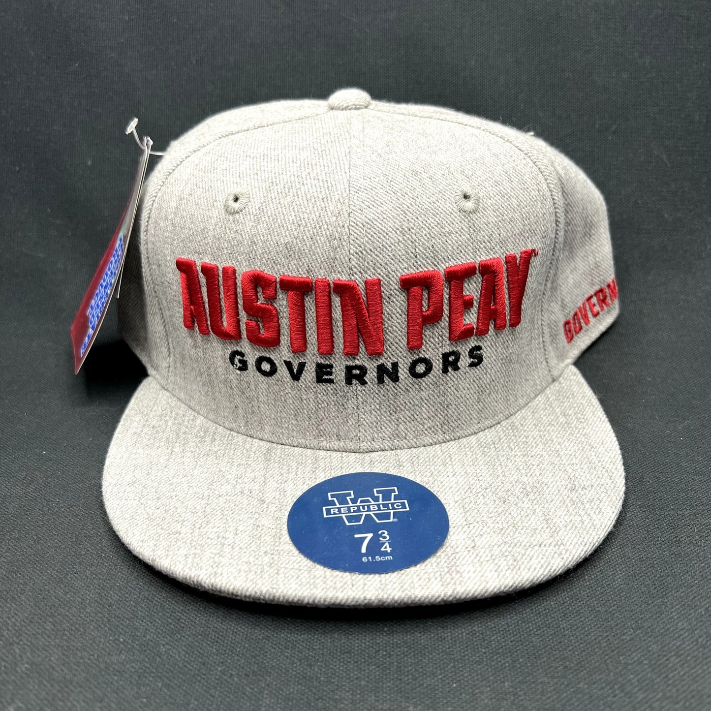 Austin Peay Governors Fitted Hat 7 3/4 W Republic NCAA Gray
