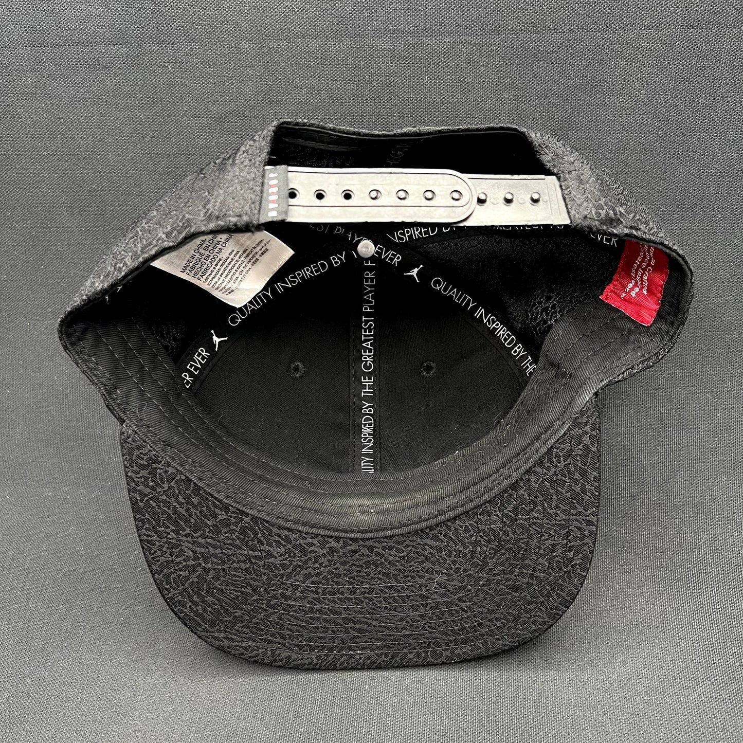 Youth Jordan Jumpman Elephant Print Snapback Black Gold Hat