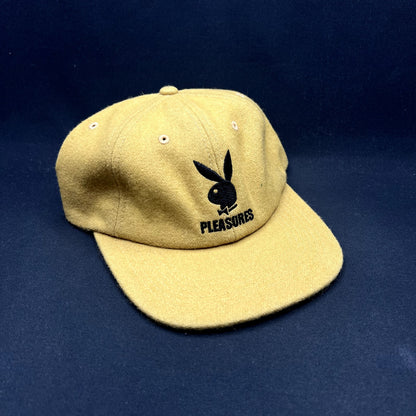 PLEASURES x Playboy Bunny Wool Strapback Hat Mustard 2021 Leather Strap