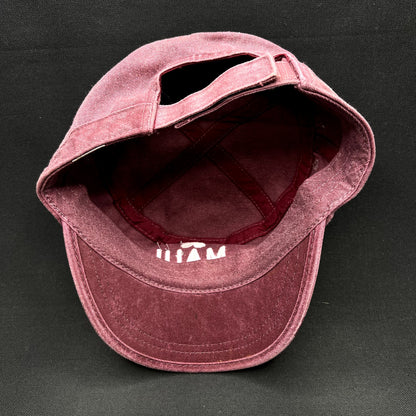 Vintage Maui Hawaii Military Cadet Cap Purple Cotton Strapback Hibiscus Hat