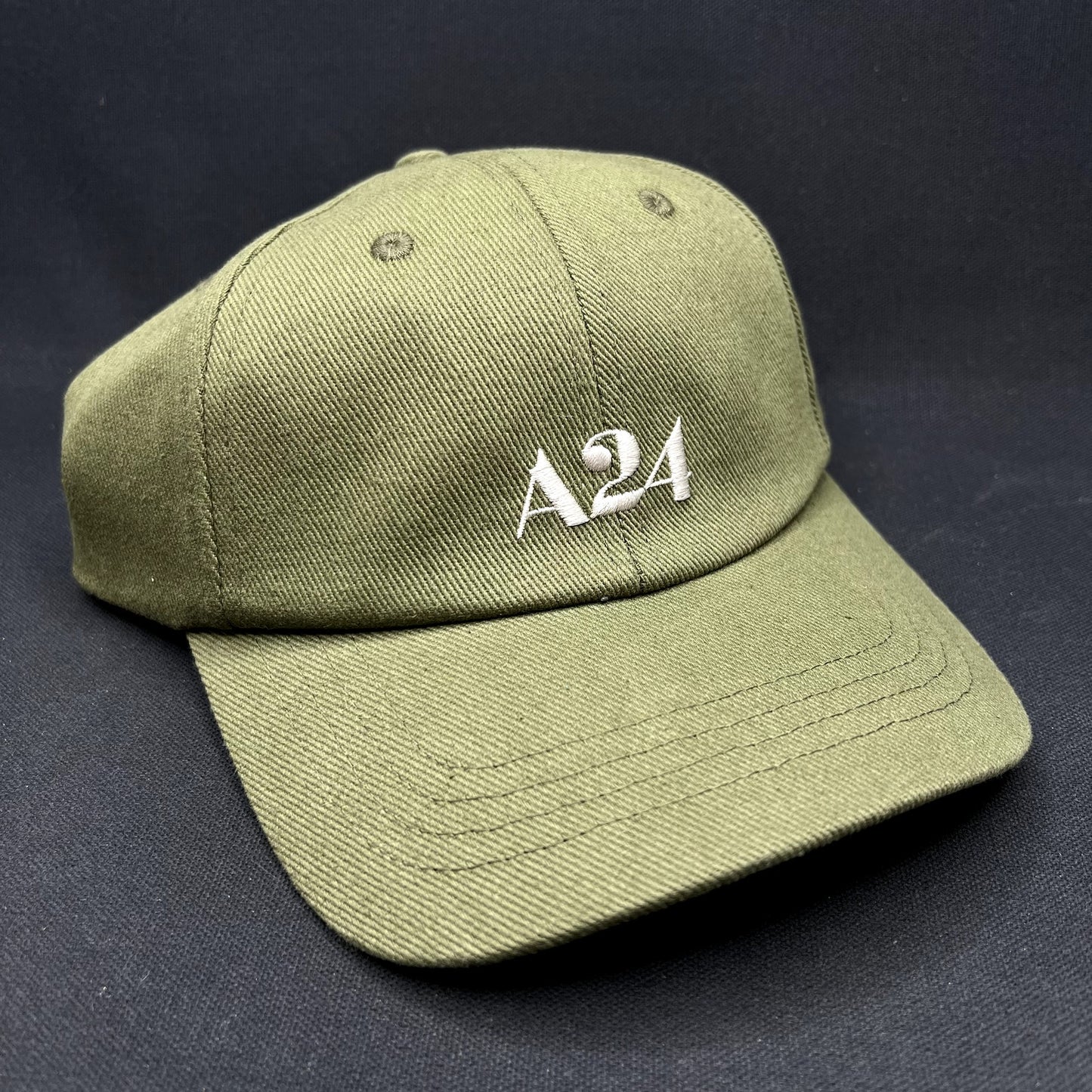 A24 Films Strapback Hat Olive Green Minimal Logo Cap