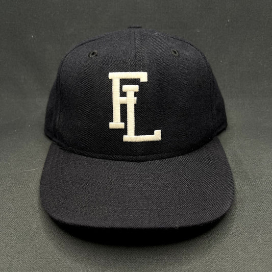 Vintage New Era USA Made Interlocking FL Snapback Hat Navy Gray Dupont Pro Model