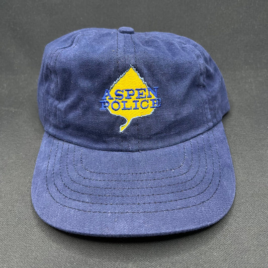 Vintage Aspen Police Strapback Hat USA Made Competition Headwear