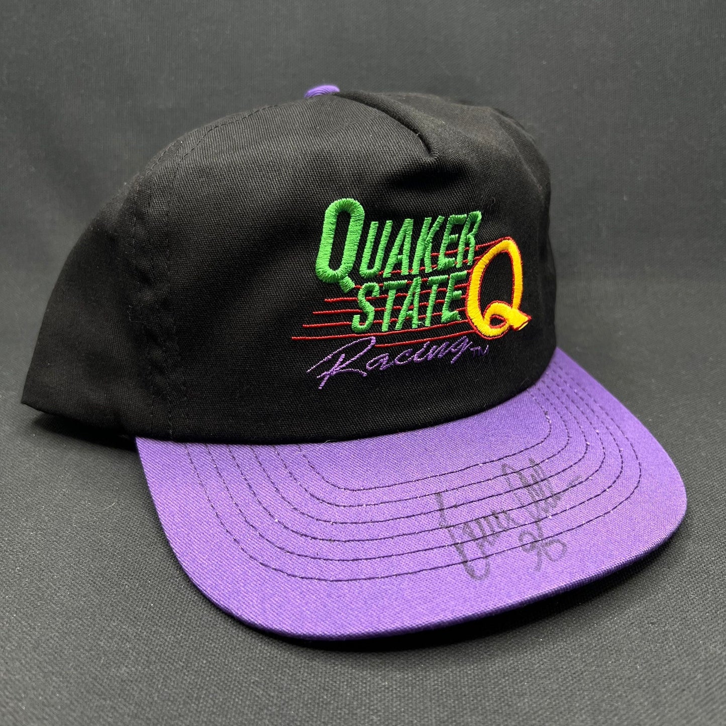 Vintage Quaker State Racing Snapback USA Competitor Hat Signed