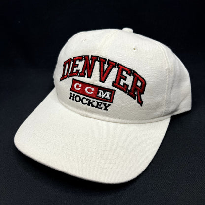 Vintage Denver Hockey CCM Snapback Hat White NHL Apparel #1 Canada