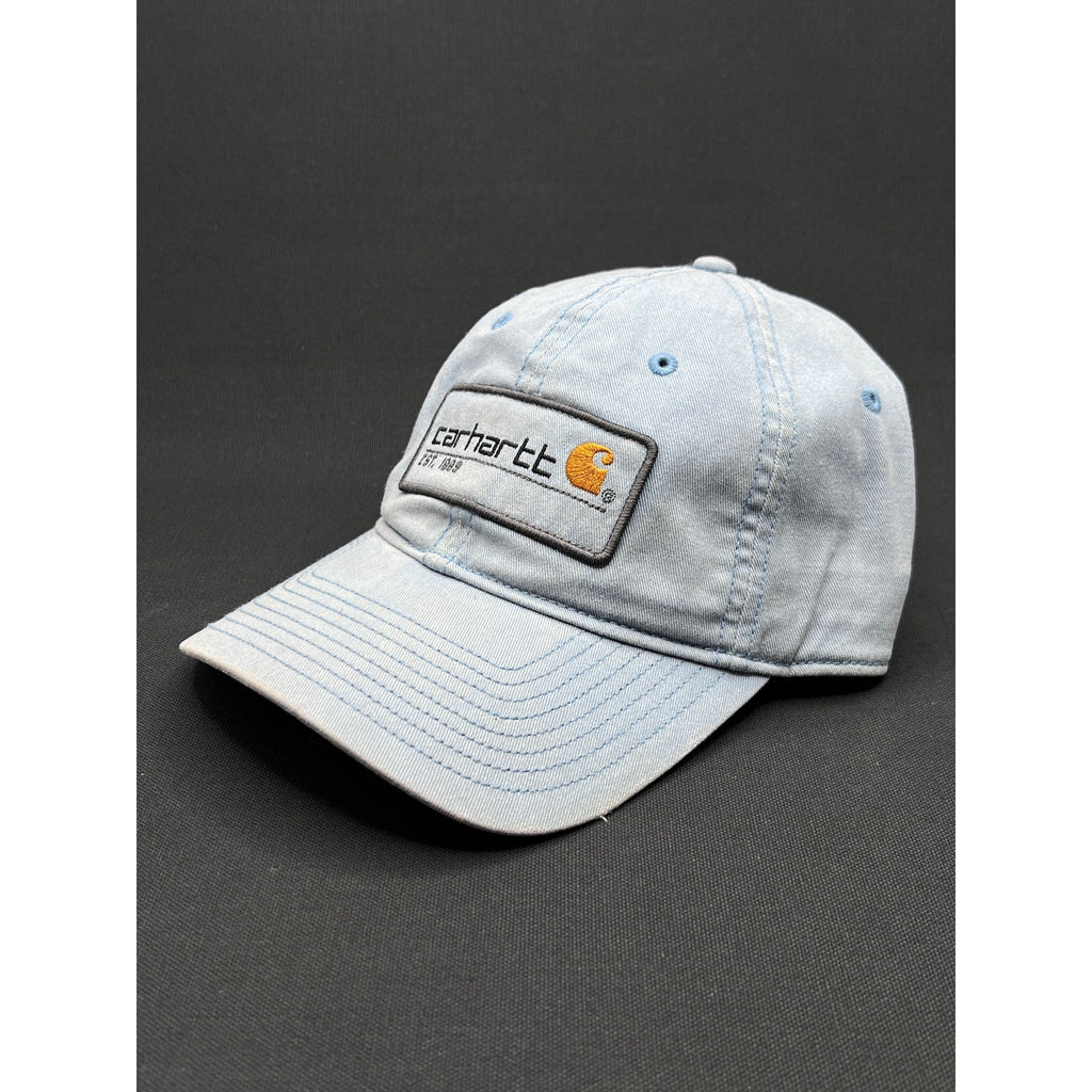 Vintage Carhartt Light Blue Logo Patch Strapback Dad Hat