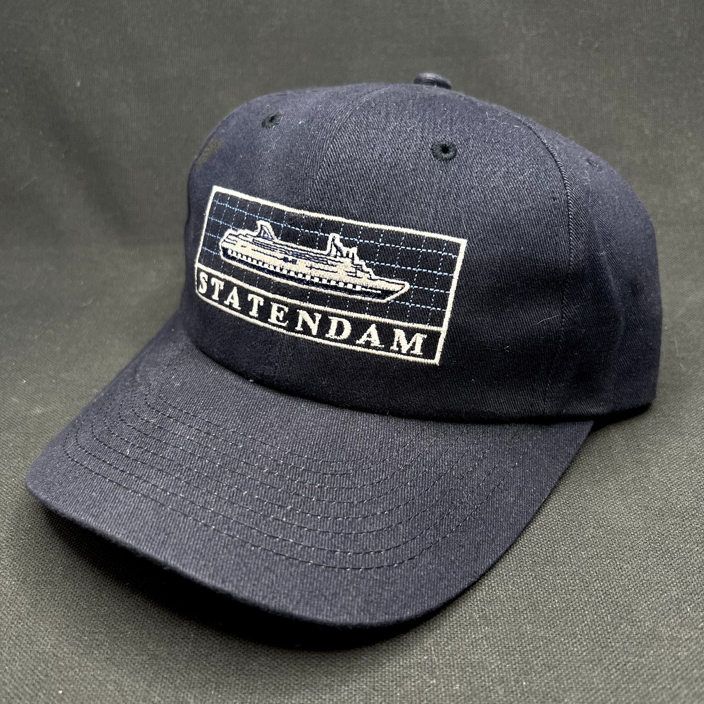 Vintage Statendam Holland America Cruise Ship Strapback Hat Navy