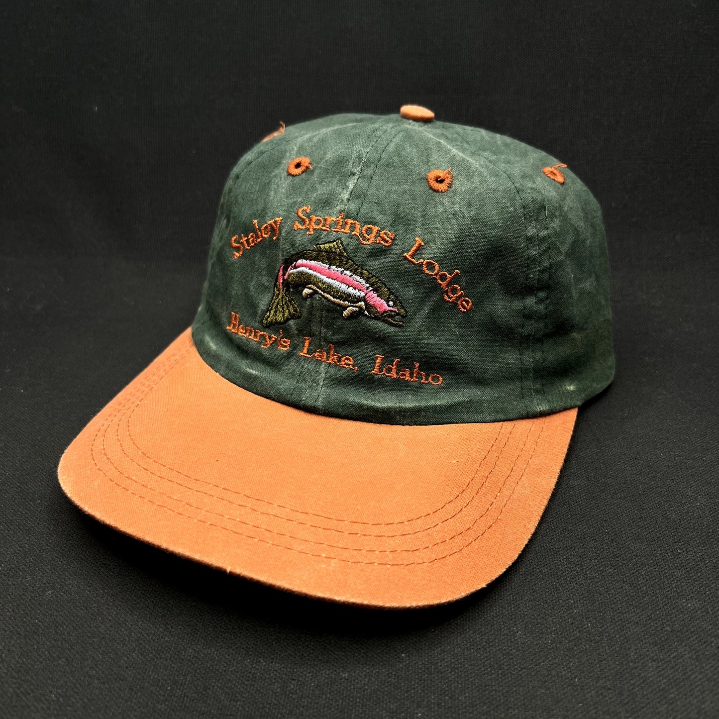 Vintage Staley Springs Lodge Henry’s Lake Idaho Trout Strapback Fishing Hat