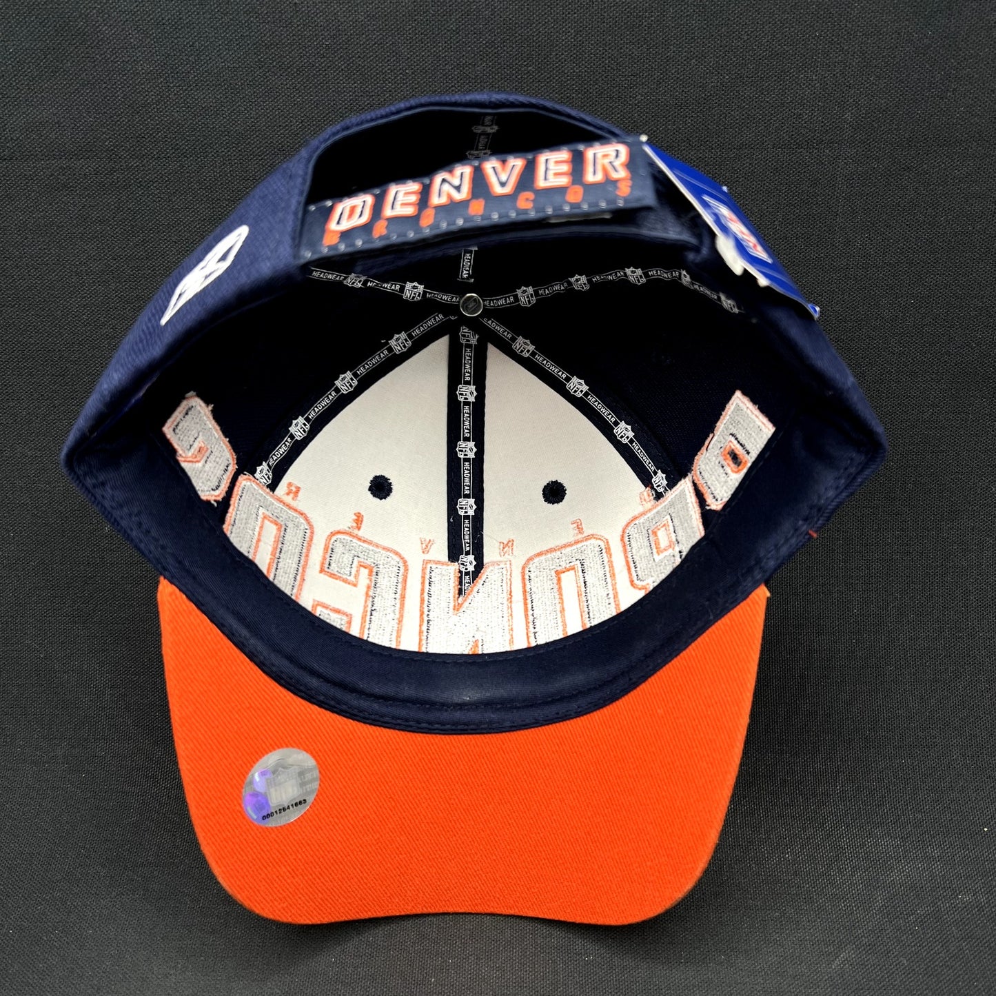 NWT Reebok Denver Broncos Strapback Hat NFL Big Logo Navy Orange Cap