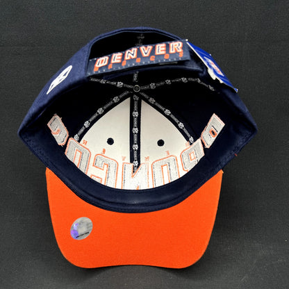 NWT Reebok Denver Broncos Strapback Hat NFL Big Logo Navy Orange Cap