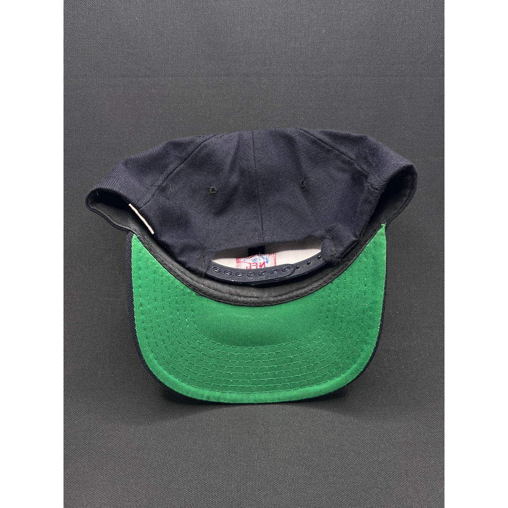 Vintage 1990s NFL ESPN Snapback Hat – Yupoong Serge Cap (Navy/Green Under)