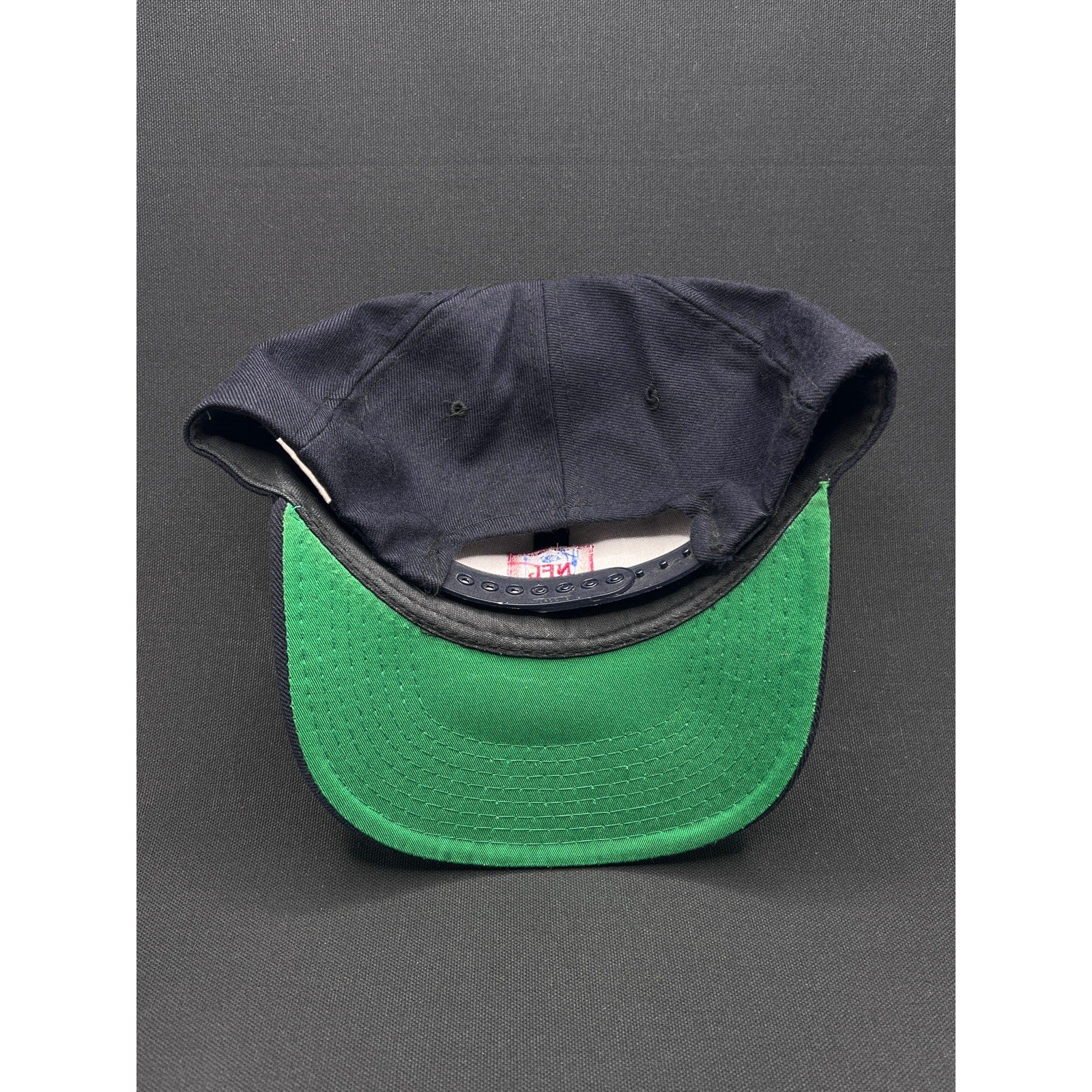 Vintage 1990s NFL ESPN Snapback Hat – Yupoong Serge Cap (Navy/Green Under)
