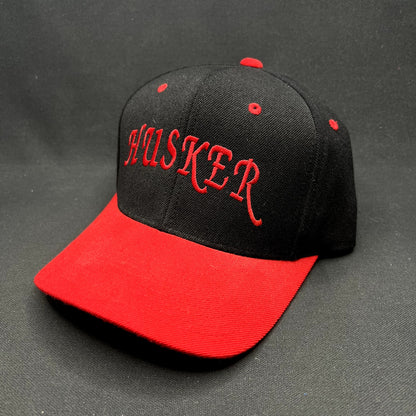 Vintage Nebraska Cornhuskers Script Snapback Hat Black Red ZAP Cap
