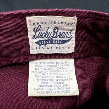 Lucky Brand x Budweiser Strapback Hat Burgundy Beer Cap