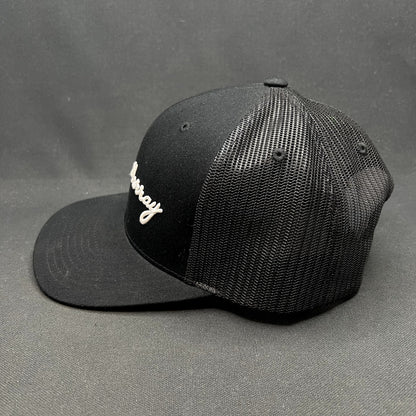 William Murray Golf Script Logo Snapback Trucker Hat Plaid Undervisor