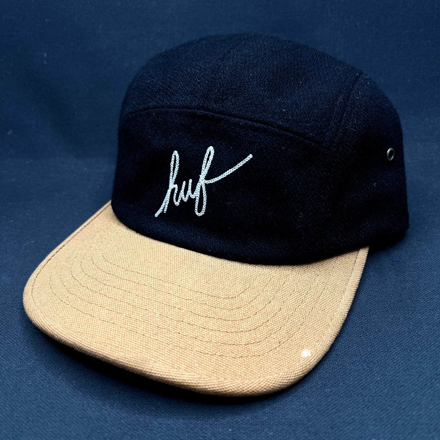 HUF Custom Made Headwear Strapback Camp Hat Black Tan