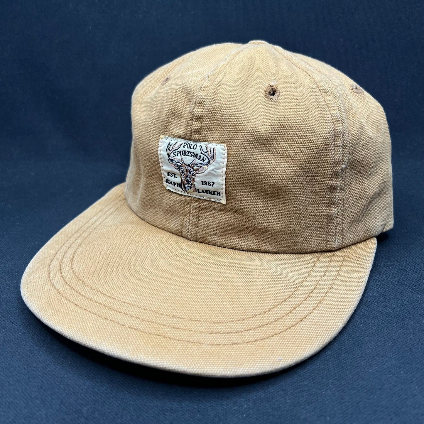 Vintage Polo Ralph Lauren Sportsman Deer Patch USA Hat Sz S