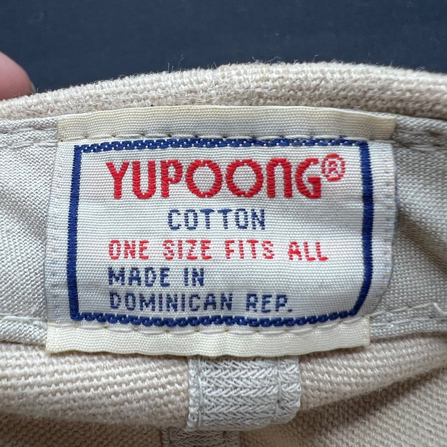 Vintage DEA Strapback Hat Yupoong Cotton Two Tone Blue Tan Cap