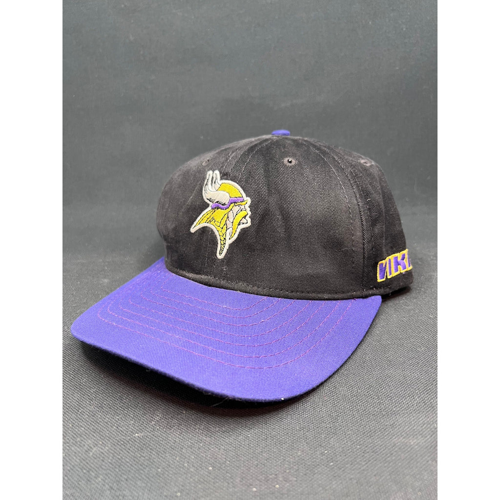 Vintage Minnesota Vikings Logo Athletic Snapback – Black & Purple, Made in USA