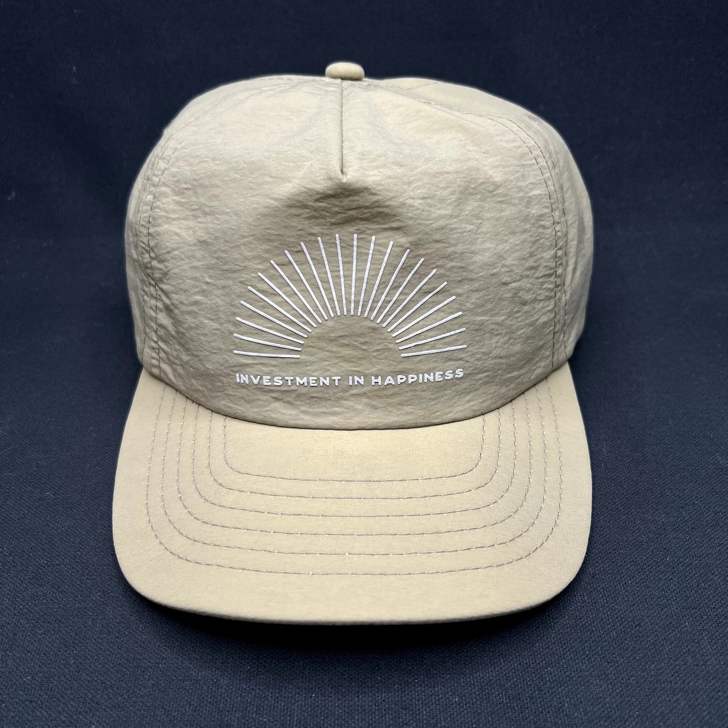 Vuori Investment In Happiness Snapback Hat Beige Nylon Cap
