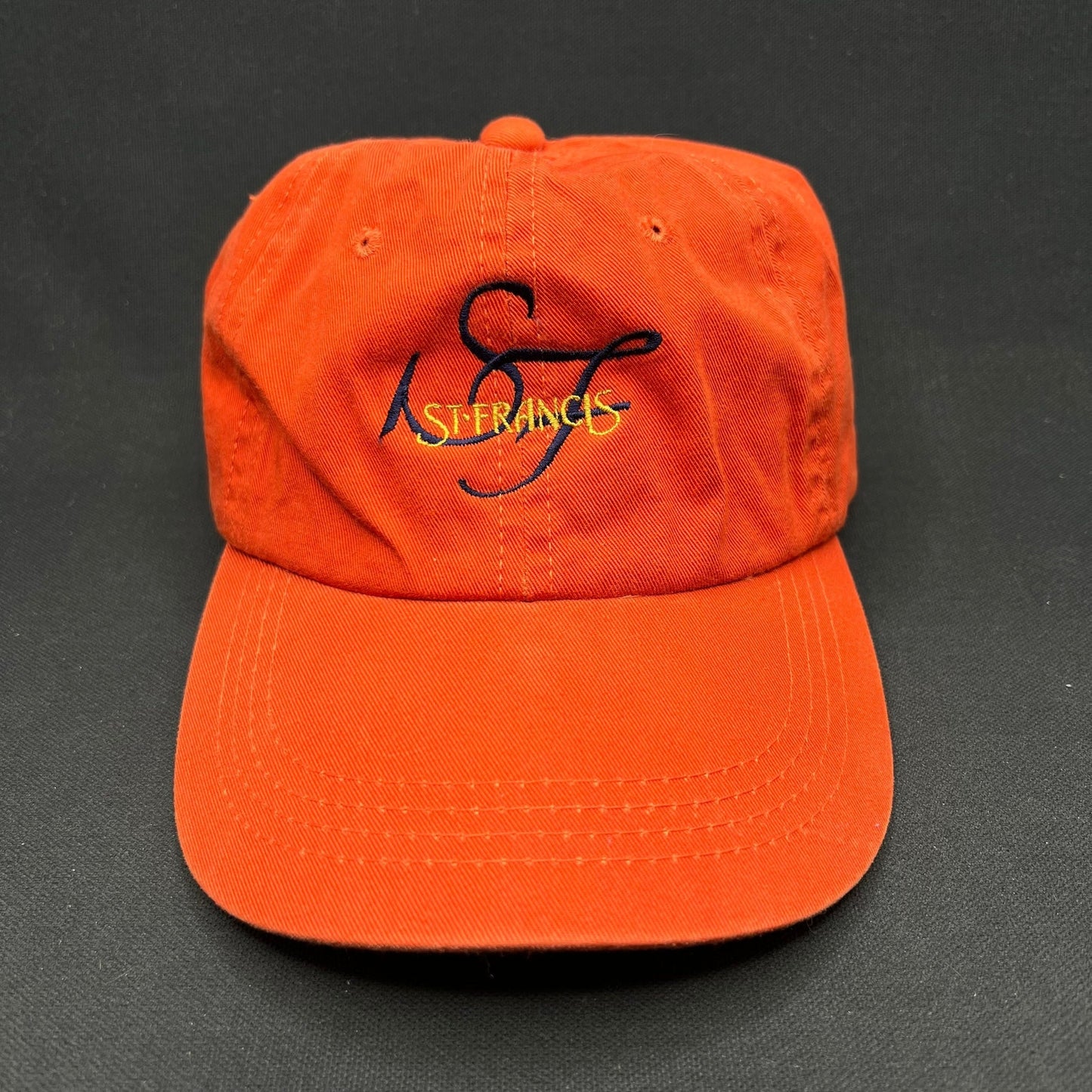 Vintage St. Francis Strapback Hat Orange Script Logo OC Cap 90s