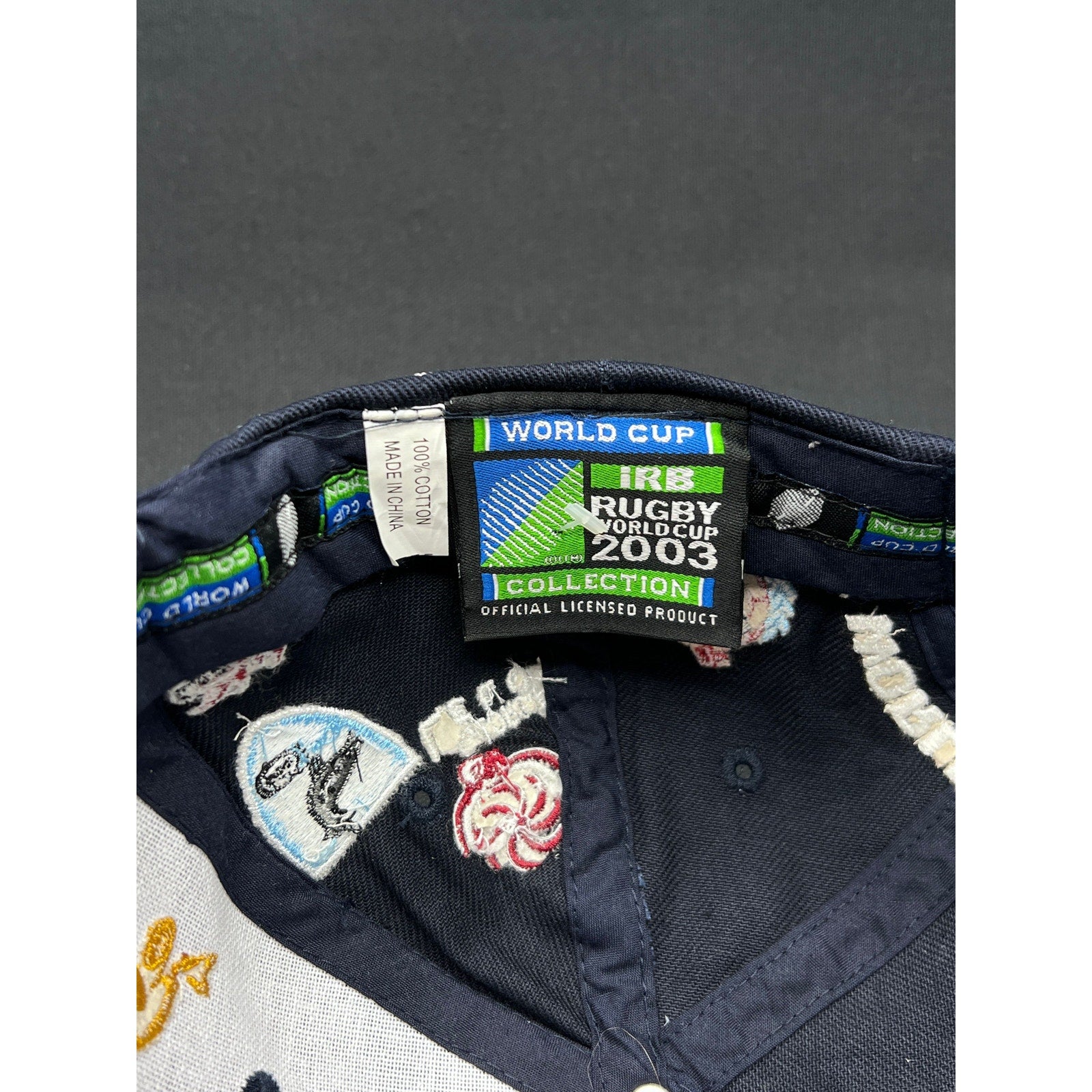 2003 Rugby World Cup Multi-Logo Embroidered Strapback Hat Australia