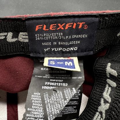 Hurley Flexfit S/M Burgundy Black Logo Stretch Fit Hat