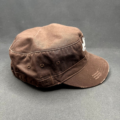 Vintage Jackie’s Athens Ohio Distressed Military Style Cap Brown Adjustable Hat