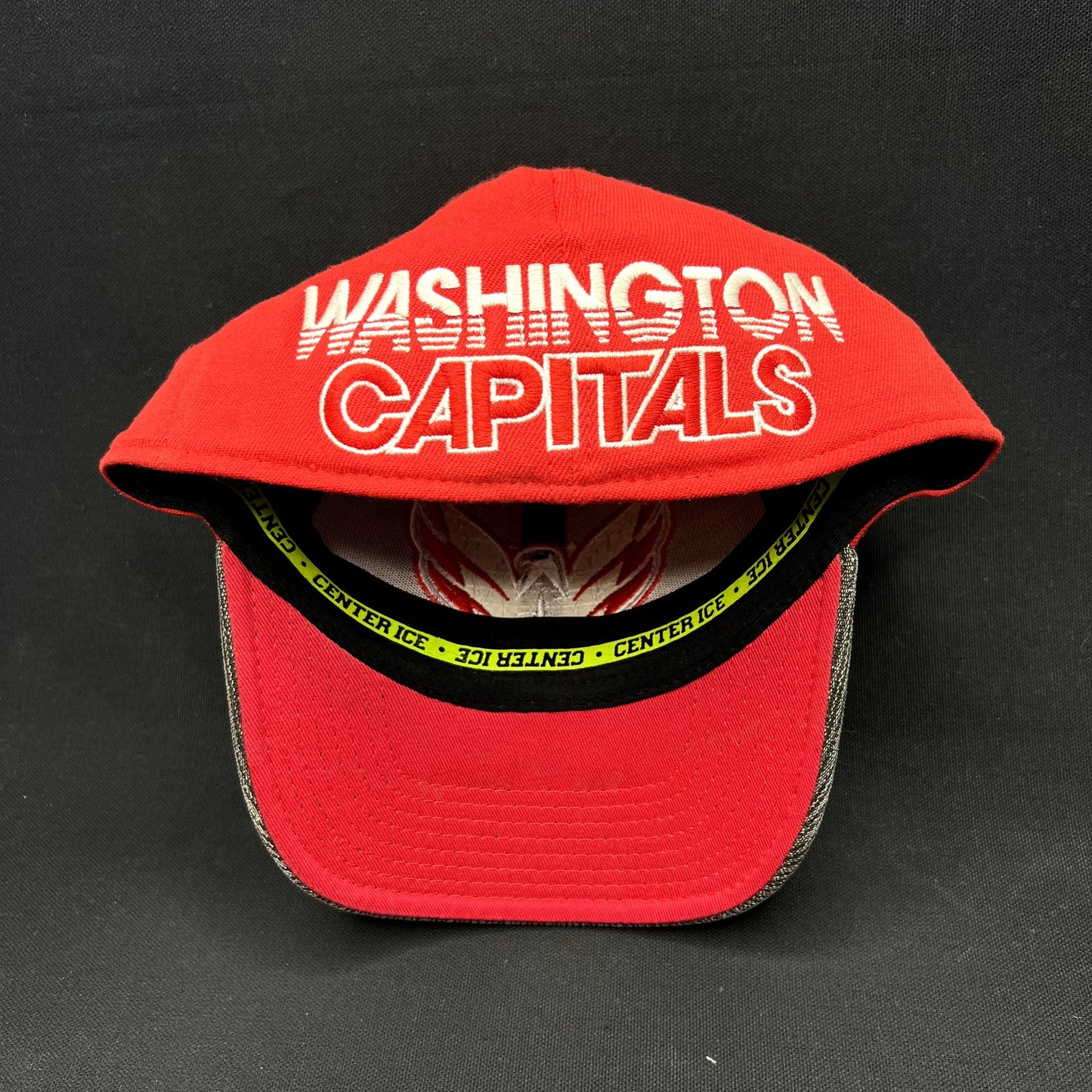 Washington Capitals Reebok Center Ice Fitted Hat L/XL NHL Red Gray