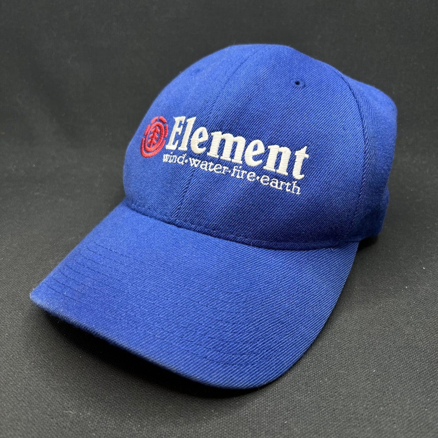Vintage Element Skateboards Flexfit Hat Blue Spellout Logo S/M